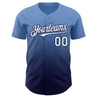 Baseball Custom Blue Fade Authentic Weiß-Navy Powder Fashion Jersey Baseball Custom Blue Fade Authentic Weiß-Navy Powder Fashion Jersey