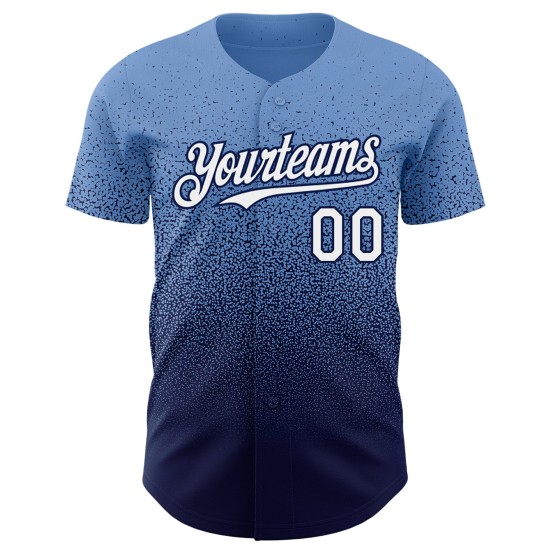 Baseball Custom Blue Fade Authentic Weiß-Navy Powder Fashion Jersey Baseball Custom Blue Fade Authentic Weiß-Navy Powder Fashion Jersey