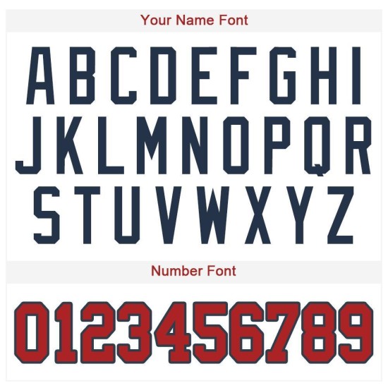 Individuelles weiß-rot-marineblaues Baseballtrikot Individuelles weiß-rot-marineblaues Baseballtrikot