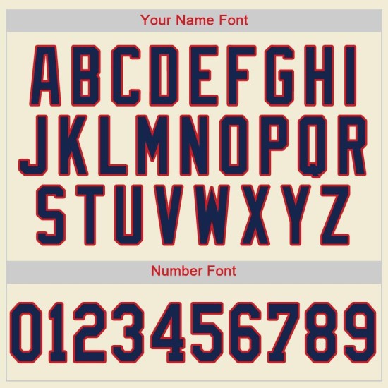 Benutzerdefinierte Creme Navy Nadelstreifen Navy-Rot Baseball Jersey Benutzerdefinierte Creme Navy Nadelstreifen Navy-Rot Baseball Jersey