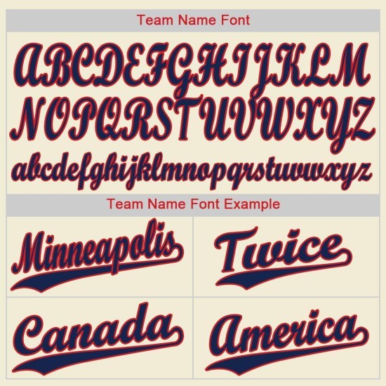 Benutzerdefinierte Creme Navy Nadelstreifen Navy-Rot Baseball Jersey Benutzerdefinierte Creme Navy Nadelstreifen Navy-Rot Baseball Jersey