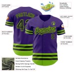 Authentic Custom Jersey Line Grün Baseball Lila Schwarz-Neon Authentic Custom Jersey Line Grün Baseball Lila Schwarz-Neon