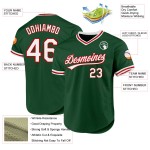 Weiß-Rotes Baseball Throwback Authentic Green Custom Jersey Weiß-Rotes Baseball Throwback Authentic Green Custom Jersey