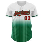 Fashion Jersey Nadelstreifen Baseball Fade Authentic Grün Rot-Kelly Weiß Custom Fashion Jersey Nadelstreifen Baseball Fade Authentic Grün Rot-Kelly Weiß Custom