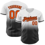 Fade Authentic Fashion Baseball Weiß Nadelstreifen Jersey Orange-Schwarz Custom Fade Authentic Fashion Baseball Weiß Nadelstreifen Jersey Orange-Schwarz Custom