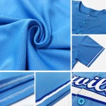 Benutzerdefiniertes hellblau-weiß-königliches authentisches Baseball-Trikot Benutzerdefiniertes hellblau-weiß-königliches authentisches Baseball-Trikot