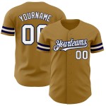 Weiß-Marineblau Authentic Baseball Custom Old Jersey Gold Weiß-Marineblau Authentic Baseball Custom Old Jersey Gold