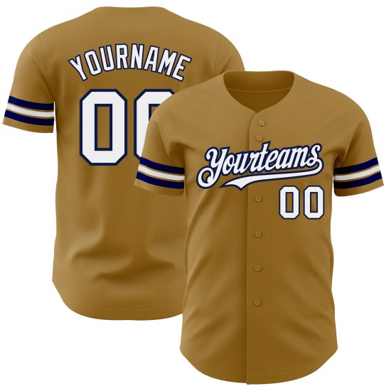 Weiß-Marineblau Authentic Baseball Custom Old Jersey Gold Weiß-Marineblau Authentic Baseball Custom Old Jersey Gold