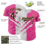 Baseball Gold Schwarz 3D Jersey Graffiti Muster Custom Scratch Authentic Pink-Old Baseball Gold Schwarz 3D Jersey Graffiti Muster Custom Scratch Authentic Pink-Old