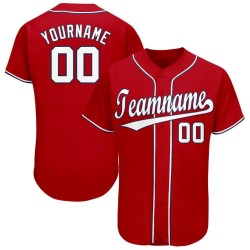 Benutzerdefiniertes rot-weiß-marineblaues Baseballtrikot