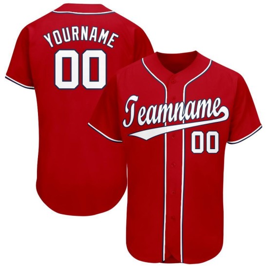 Benutzerdefiniertes rot-weiß-marineblaues Baseballtrikot Benutzerdefiniertes rot-weiß-marineblaues Baseballtrikot