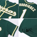 Benutzerdefiniertes authentisches grün-weiß-goldenes Baseballtrikot Benutzerdefiniertes authentisches grün-weiß-goldenes Baseballtrikot