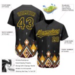 Gelb Schwarz Design Authentische Baseball Muster Stil Ethnische Jersey Afrikanische Gelb Schwarz Design Authentische Baseball Muster Stil Ethnische Jersey Afrikanische