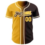 Gradient Fashion Custom Authentic Braun Gold-Creme Jersey Baseball Gradient Fashion Custom Authentic Braun Gold-Creme Jersey Baseball
