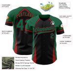 Curve Pattern Custom Solid Authentic 3D Grün-Rot Design Schwarz Kelly Jersey Baseball Curve Pattern Custom Solid Authentic 3D Grün-Rot Design Schwarz Kelly Jersey Baseball