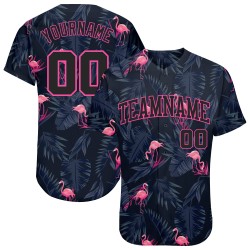 Benutzerdefiniertes 3D-Musterdesign Hawaii Flamingo Authentic Baseball Jersey