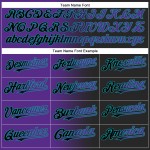 Benutzerdefinierte Schwarzes Trikot Fashion Authentic Lila-Blaugrün Gradient Benutzerdefinierte Schwarzes Trikot Fashion Authentic Lila-Blaugrün Gradient