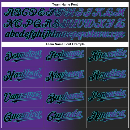 Benutzerdefinierte Schwarzes Trikot Fashion Authentic Lila-Blaugrün Gradient Benutzerdefinierte Schwarzes Trikot Fashion Authentic Lila-Blaugrün Gradient