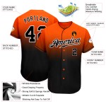 Benutzerdefinierte Orange Schwarz-Weiß Authentic Fade Fashion Baseball Jersey Benutzerdefinierte Orange Schwarz-Weiß Authentic Fade Fashion Baseball Jersey