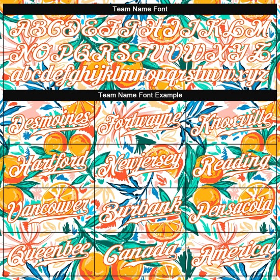 Benutzerdefinierte Weiß Orange 3D Muster Design Obst Authentische Baseball Jersey Benutzerdefinierte Weiß Orange 3D Muster Design Obst Authentische Baseball Jersey