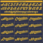 Benutzerdefiniertes authentisches Baseball-Trikot in Marineblau und Gold Benutzerdefiniertes authentisches Baseball-Trikot in Marineblau und Gold