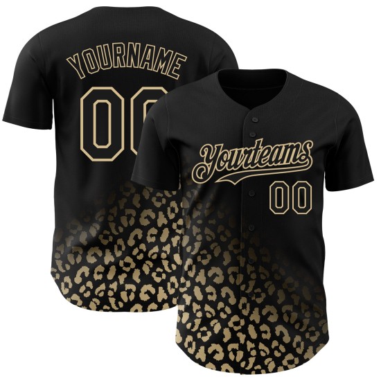 3D Gold Leopard Vegas Authentic Baseball Design Print Mode Benutzerdefinierte Muster Schwarz Verblassen Jersey 3D Gold Leopard Vegas Authentic Baseball Design Print Mode Benutzerdefinierte Muster Schwarz Verblassen Jersey