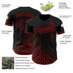 Design Schwarz Verblassen Benutzerdefinierte Leopard 3D Muster Authentische Jersey Druck Baseball Mode Rot Design Schwarz Verblassen Benutzerdefinierte Leopard 3D Muster Authentische Jersey Druck Baseball Mode Rot