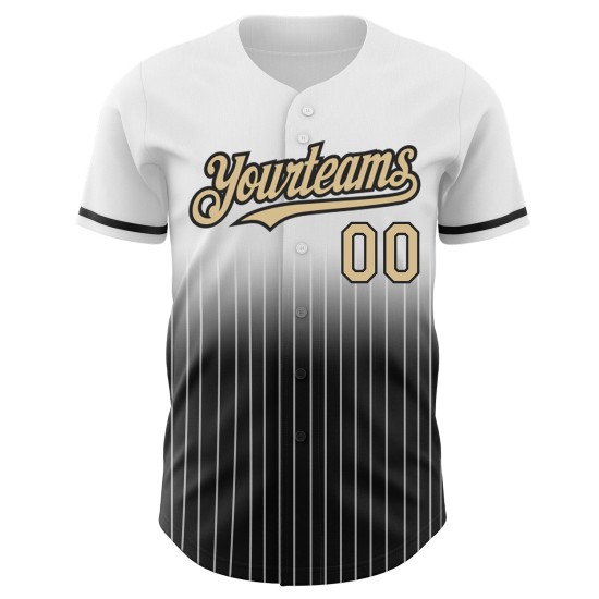 Fashion Custom Baseball Vegas Authentic Weiß Jersey Fade Gold-Schwarz Nadelstreifen Fashion Custom Baseball Vegas Authentic Weiß Jersey Fade Gold-Schwarz Nadelstreifen