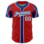 Jersey Baseball Rot Farben Arm Weiß-Royal Formen 3 Custom Authentic Jersey Baseball Rot Farben Arm Weiß-Royal Formen 3 Custom Authentic