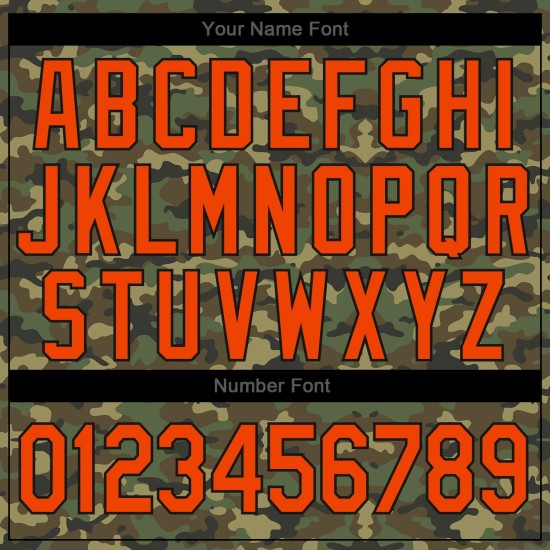 Benutzerdefiniertes Camo Orange-Schwarz Authentic Salute To Service Baseball-Trikot Benutzerdefiniertes Camo Orange-Schwarz Authentic Salute To Service Baseball-Trikot