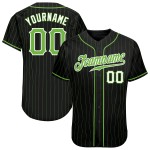Benutzerdefinierte schwarz neongrün Nadelstreifen neongrün-weiß authentische Baseball Jersey Benutzerdefinierte schwarz neongrün Nadelstreifen neongrün-weiß authentische Baseball Jersey