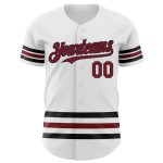 Crimson-Schwarz Baseball Jersey Weiß Authentic Line Custom Crimson-Schwarz Baseball Jersey Weiß Authentic Line Custom