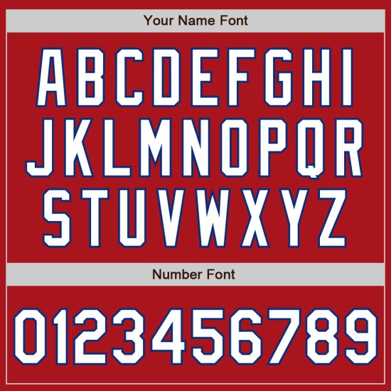 Jersey Baseball Rot Farben Arm Weiß-Royal Formen 3 Custom Authentic Jersey Baseball Rot Farben Arm Weiß-Royal Formen 3 Custom Authentic