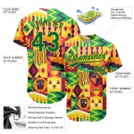 3D Muster Kwanzaa Baseball Afrikanische Kelly Jersey Grün Custom Design Glücklich Gelb Authentische 3D Muster Kwanzaa Baseball Afrikanische Kelly Jersey Grün Custom Design Glücklich Gelb Authentische