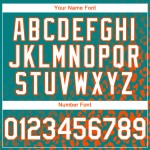 Baseball Aqua Custom Print 3D-Design Muster Mode Weiß-Orange Leopard Jersey Authentic Fade Baseball Aqua Custom Print 3D-Design Muster Mode Weiß-Orange Leopard Jersey Authentic Fade