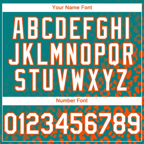 Baseball Aqua Custom Print 3D-Design Muster Mode Weiß-Orange Leopard Jersey Authentic Fade Baseball Aqua Custom Print 3D-Design Muster Mode Weiß-Orange Leopard Jersey Authentic Fade