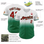 Fashion Jersey Nadelstreifen Baseball Fade Authentic Grün Rot-Kelly Weiß Custom Fashion Jersey Nadelstreifen Baseball Fade Authentic Grün Rot-Kelly Weiß Custom