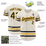 Custom Line Creme Jersey Authentic Schwarz-Gold Baseball Custom Line Creme Jersey Authentic Schwarz-Gold Baseball