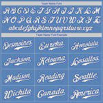 Benutzerdefiniertes hellblau-weiß-königliches authentisches Baseball-Trikot Benutzerdefiniertes hellblau-weiß-königliches authentisches Baseball-Trikot