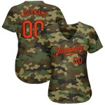 Benutzerdefiniertes Camo Orange-Schwarz Authentic Salute To Service Baseball-Trikot Benutzerdefiniertes Camo Orange-Schwarz Authentic Salute To Service Baseball-Trikot