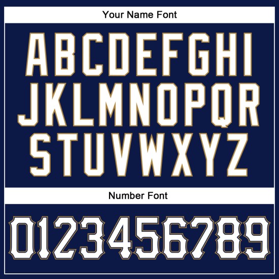 Benutzerdefiniertes authentisches Baseball-Trikot in Marineblau, Weiß und Altgold mit Nadelstreifen Benutzerdefiniertes authentisches Baseball-Trikot in Marineblau, Weiß und Altgold mit Nadelstreifen