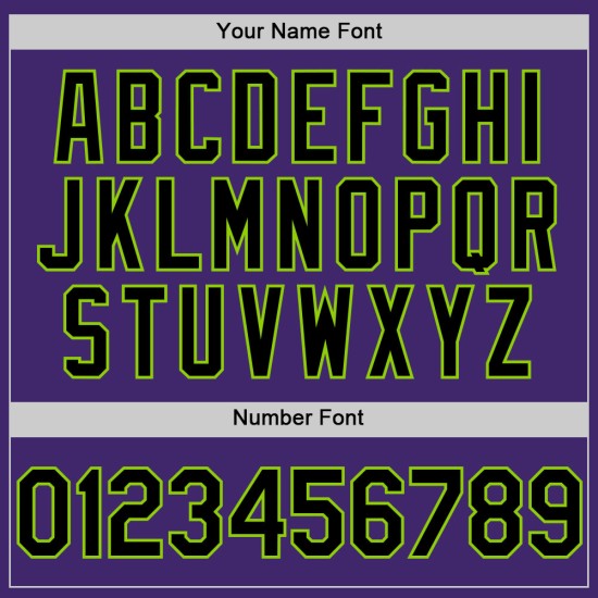 Authentic Custom Jersey Line Grün Baseball Lila Schwarz-Neon Authentic Custom Jersey Line Grün Baseball Lila Schwarz-Neon