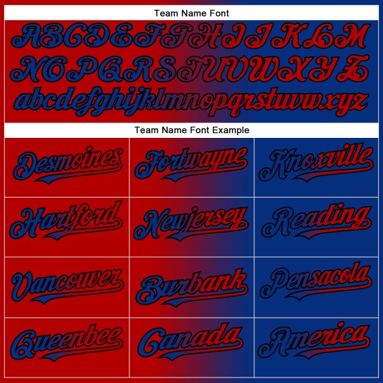 Authentic Fashion Custom Rot-Schwarz Gradient Royal Baseball Jersey Authentic Fashion Custom Rot-Schwarz Gradient Royal Baseball Jersey