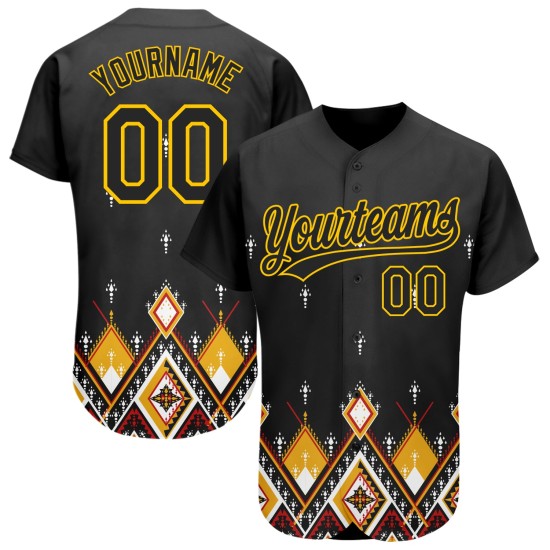 Gelb Schwarz Design Authentische Baseball Muster Stil Ethnische Jersey Afrikanische Gelb Schwarz Design Authentische Baseball Muster Stil Ethnische Jersey Afrikanische