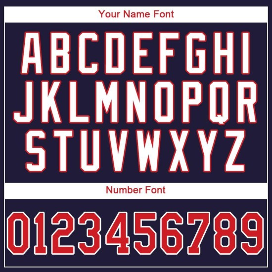 Benutzerdefiniertes Marineblau-Rot-Weiß-Baseballtrikot Benutzerdefiniertes Marineblau-Rot-Weiß-Baseballtrikot