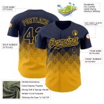Baseball Jersey Formen Gradienten 3D Gold Navy Quadrat Authentische Muster Design Custom Baseball Jersey Formen Gradienten 3D Gold Navy Quadrat Authentische Muster Design Custom