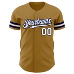 Weiß-Marineblau Authentic Baseball Custom Old Jersey Gold Weiß-Marineblau Authentic Baseball Custom Old Jersey Gold