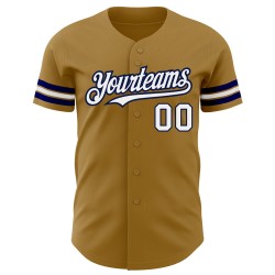 Weiß-Marineblau Authentic Baseball Custom Old Jersey Gold Weiß-Marineblau Authentic Baseball Custom Old Jersey Gold