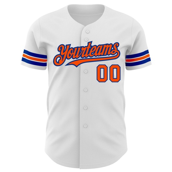 Custom Baseball Weiß Jersey Orange-Royal Authentic Custom Baseball Weiß Jersey Orange-Royal Authentic