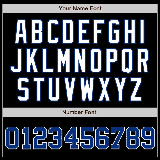 Benutzerdefiniertes authentisches Baseball-Trikot in Schwarz-Royal-Weiß Benutzerdefiniertes authentisches Baseball-Trikot in Schwarz-Royal-Weiß